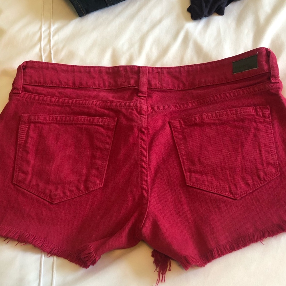 Paige red shorts size 28